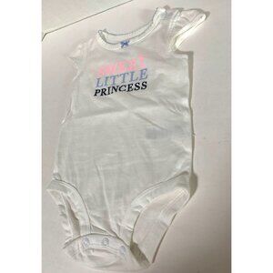 Carters Girls Infant baby Size 6 Months Short Sleeve White 1 Piece Bodysuit Swee
